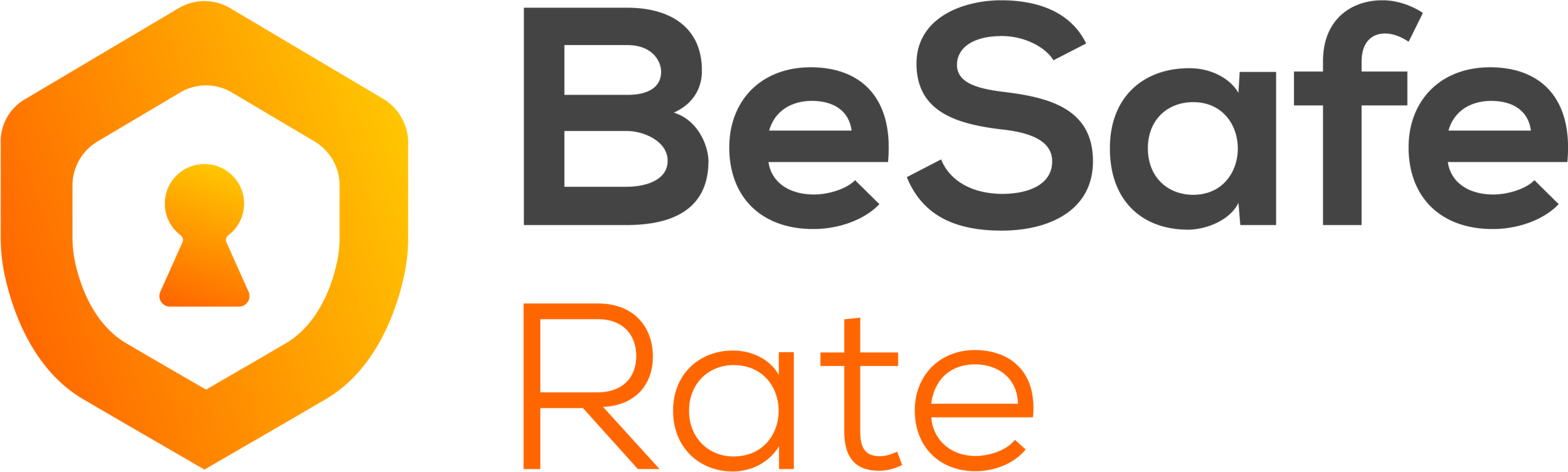 Logo di BeSafe Rate con serratura arancione.